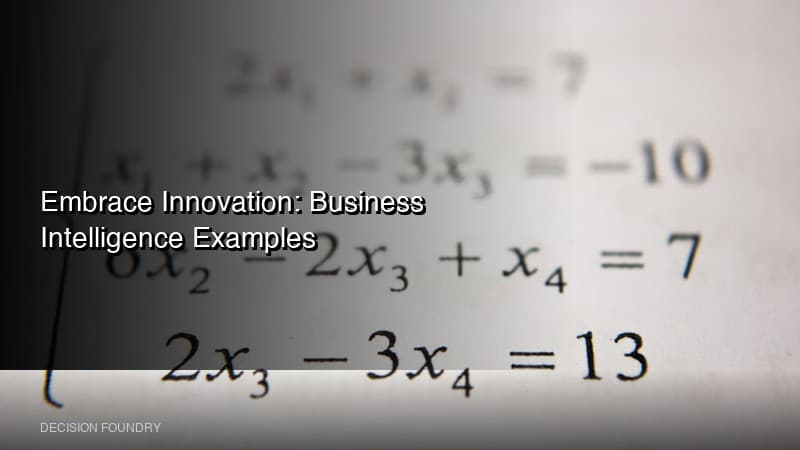 Embrace Innovation: Business Intelligence Examples